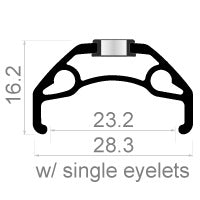 Velg Rodi Blackrock 23 27.5 584 x 23C 32 gaats - voor schijfrem - zwart