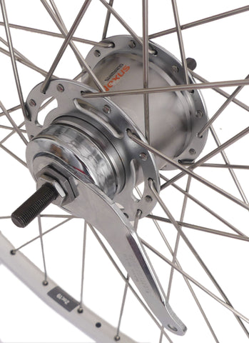 Achterwiel 28 622 x 19C Ryde ZAC19 velg met Shimano Nexus 7 remnaaf - zilver