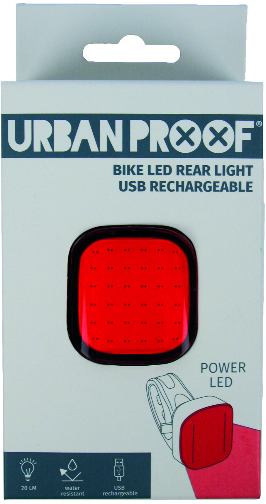 UrbanProof High power achterlicht rood USB