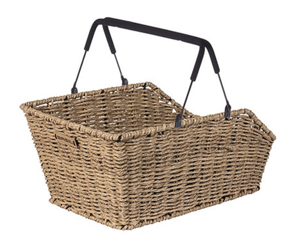 Basil Cento fietsmand achter Rattan Look multi Seagrass