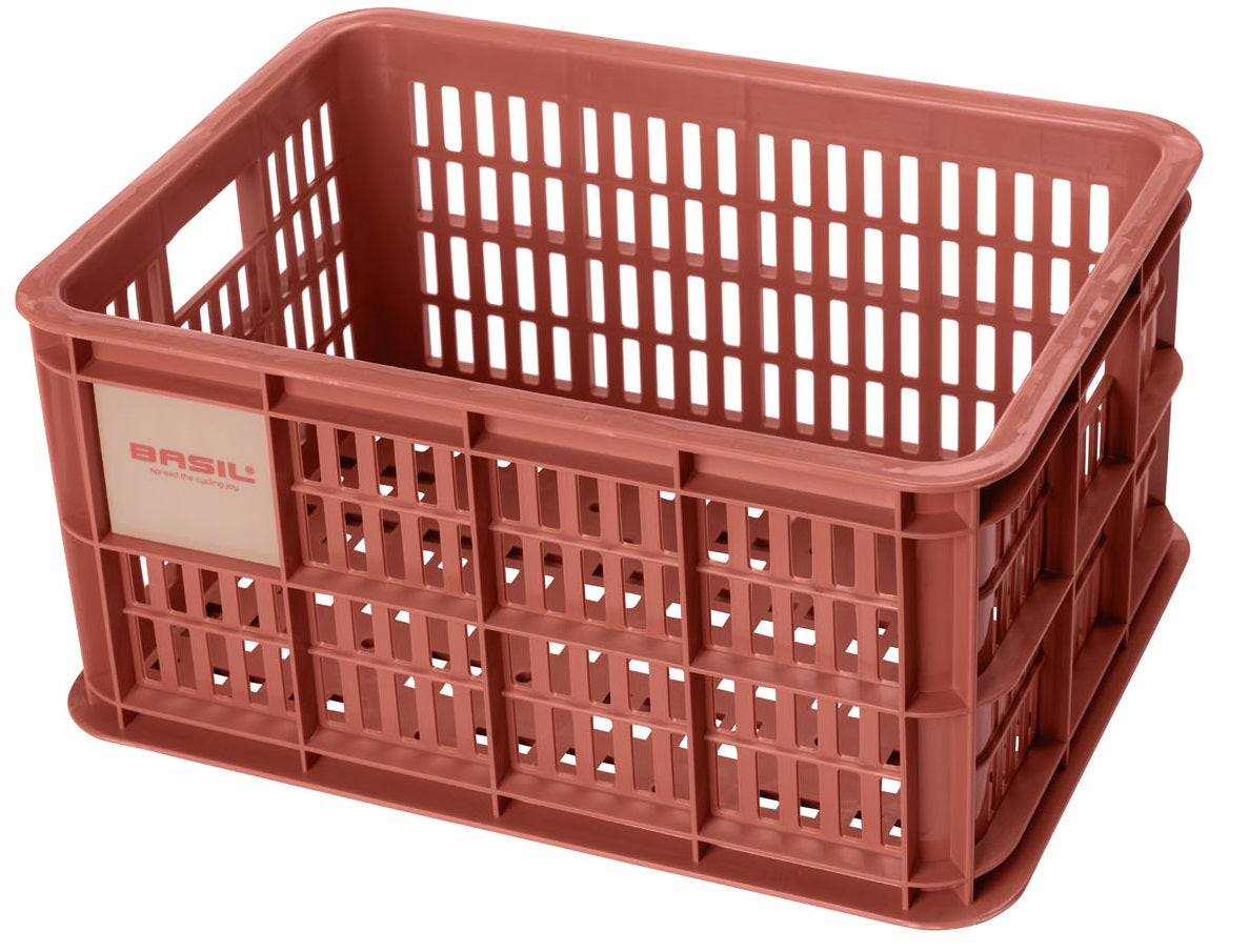 Gerecyclede fietskrat Basil Crate S 17.5 liter 29 x 39 x 20 cm - terra red