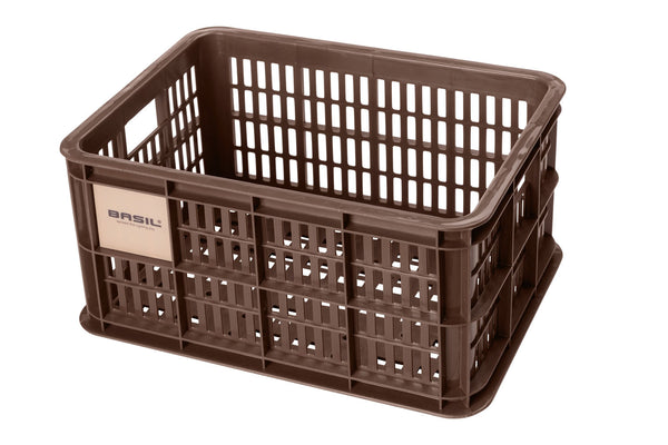 Caisse de vélo recyclée Basil Crate S 17,5 litres 29 x 39 x 20 cm - marron