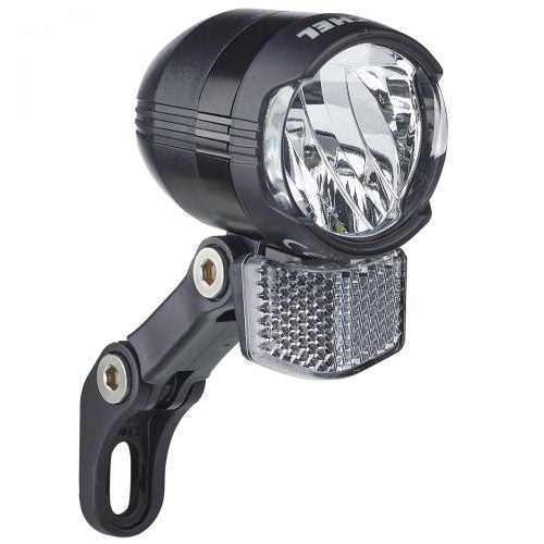 Buchel shiny 80 led koplamp naafdynamo 80 lux aan uit met standlicht