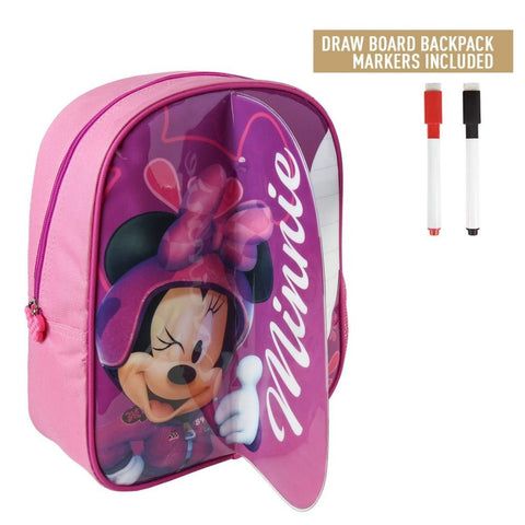 Cerda Minnie Mouse Rugzak met Schrijfgedeelte + 2 Markers 25x31x10 cm Roze