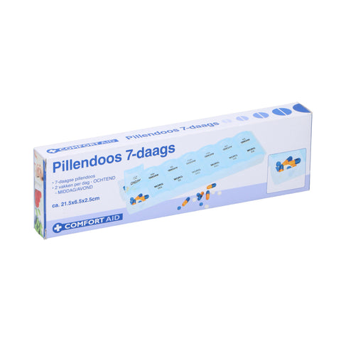 Basic Comfort Aid Pillendoos 7-daags 2x6.4x21.5 cm Blauw Wit