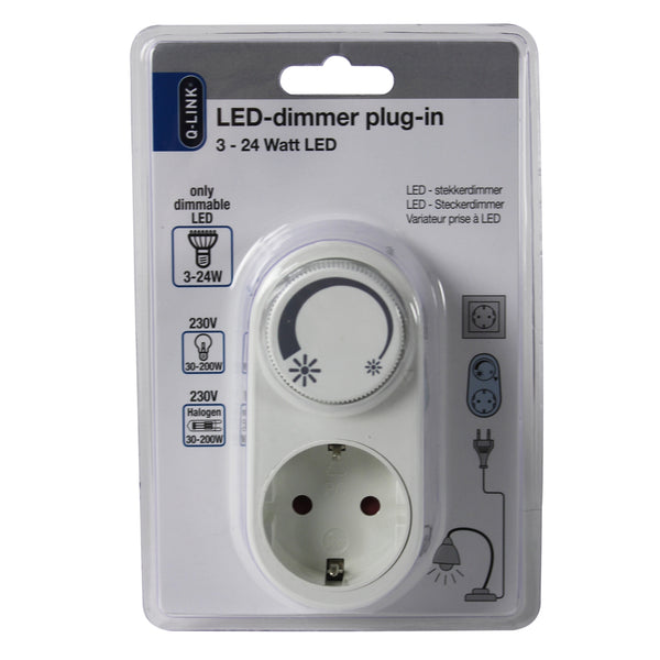 Q-Link Q-Link Universeel Stekkerdimmer Led 3-24w