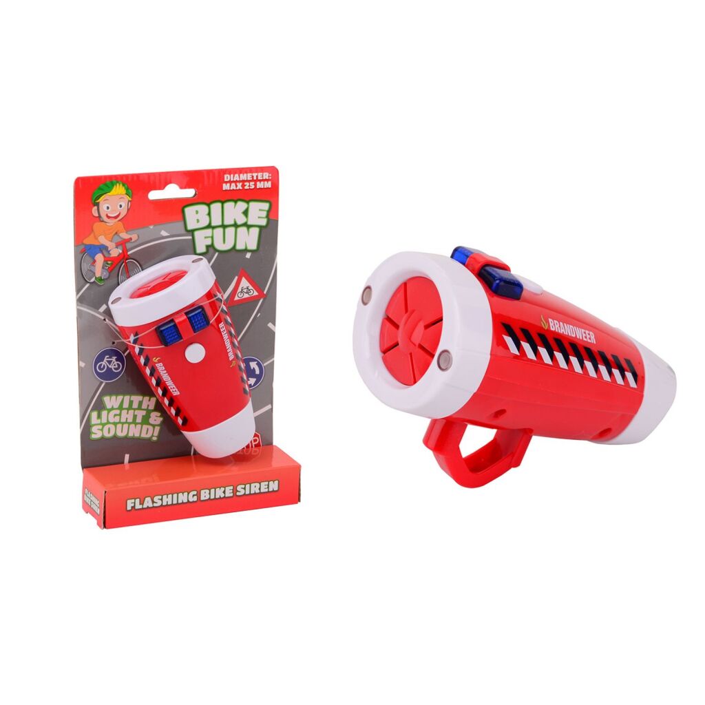 Johntoy Bike fun led lamp brandweer met sirene