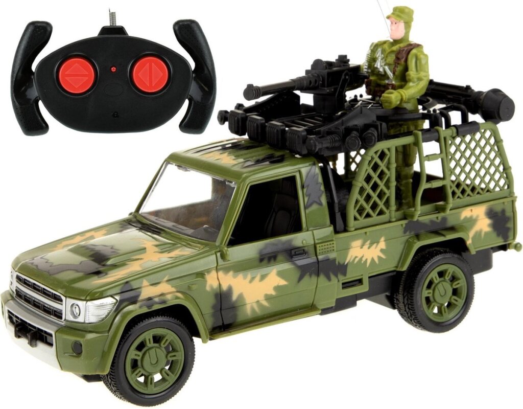 Army Army Auto Jeep Militair met Soldaat RC