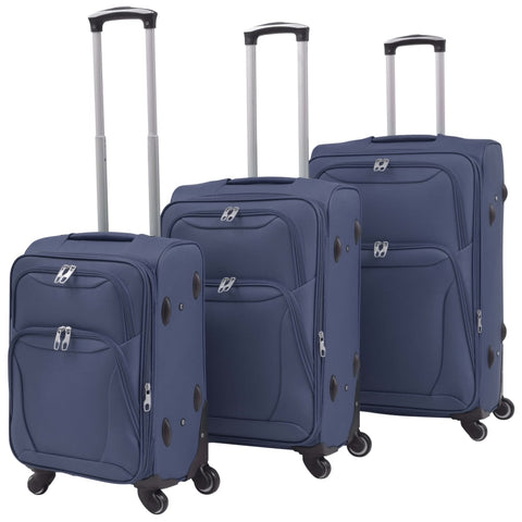 VidaXL Trolleyset marineblauw 3-delig