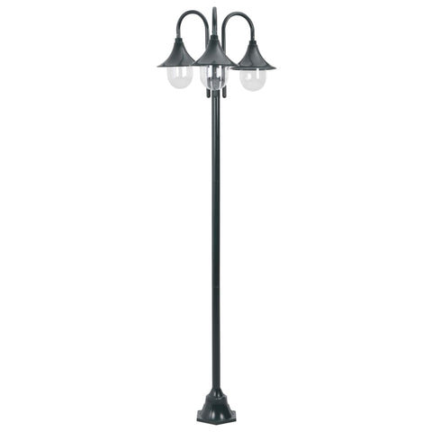 VidaXL Paalverlichting tuin E27 220 cm aluminium donkergroen 3-delig