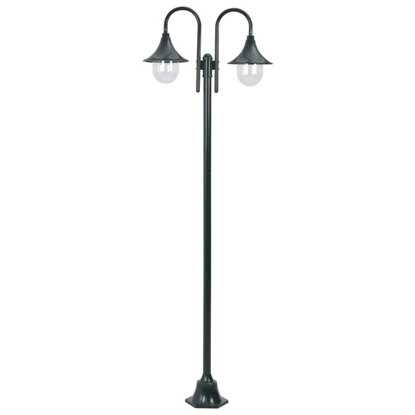 VidaXL Paalverlichting tuin E27 220 cm aluminium donkergroen 2-delig