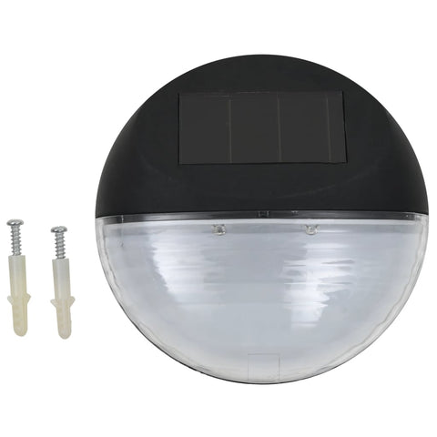 VidaXL LED-wandlampen solar rond zwart 12 st