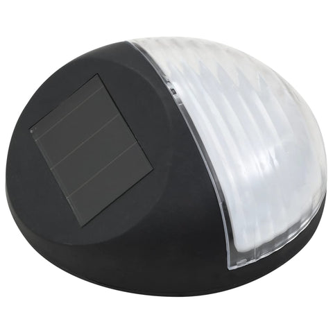 VidaXL LED-wandlampen solar rond zwart 12 st