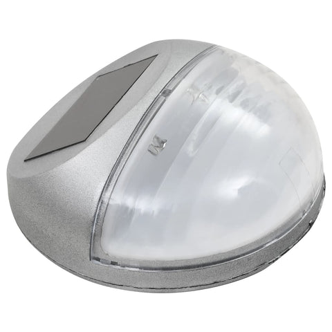 VidaXL LED-wandlampen solar rond zilver 12 st