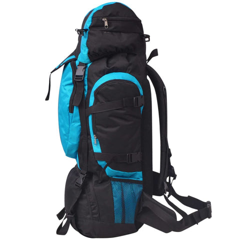 VidaXL Rugzak hiking XXL 75 L zwart en blauw