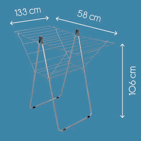 Tomado-Metaltex Tomado-Metaltex Vento 25 Droogrek 133x109x58 cm Zilver 25m Drooglengte