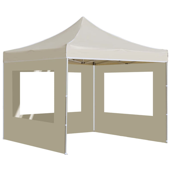 VidaXL Partytent inklapbaar met wanden 3x3 m aluminium crème