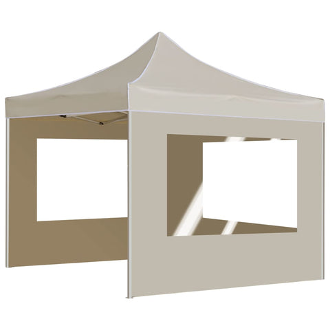 VidaXL Partytent inklapbaar met wanden 3x3 m aluminium crème