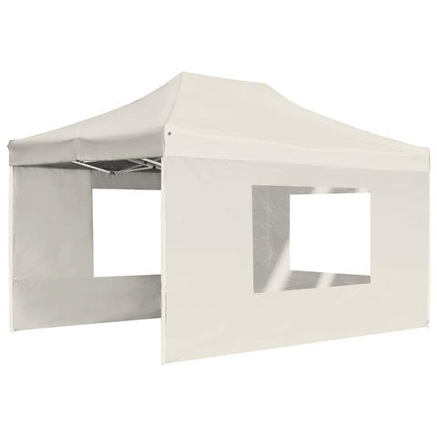 VidaXL Partytent inklapbaar met wanden 4,5x3 m aluminium crème