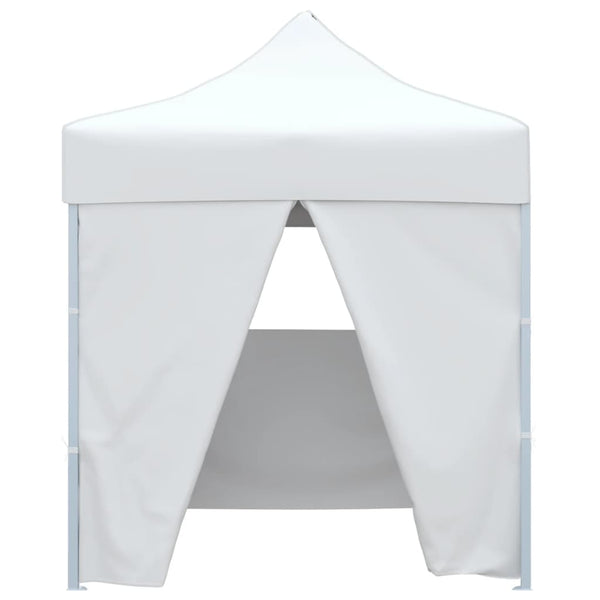 VidaXL Partytent met 4 zijwanden inklapbaar 2x2 m staal wit