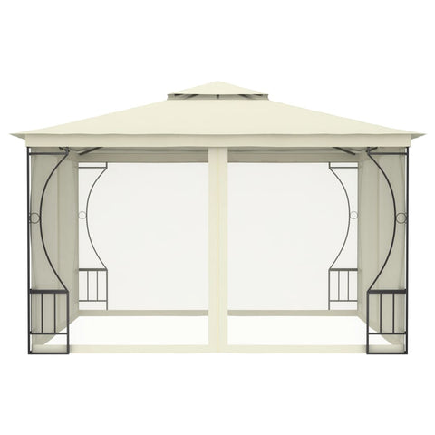 VidaXL Prieel met netten 300x300x265 cm crèmekleurig