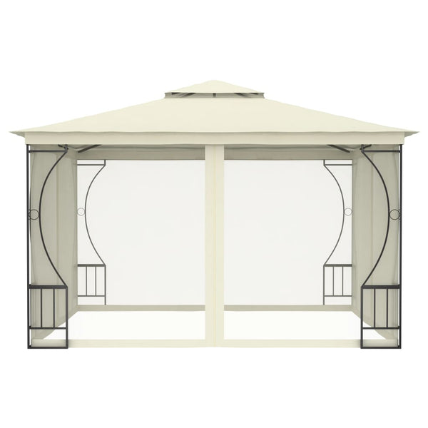 VidaXL Prieel met netten 300x300x265 cm crèmekleurig