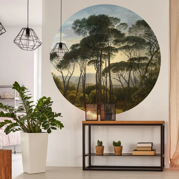 WallArt WallArt Behangcirkel Umbrella Pines in Italy 190 cm