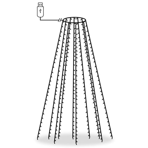 VidaXL Kerstboomverlichting met 250 LED's koudwit net 250 cm