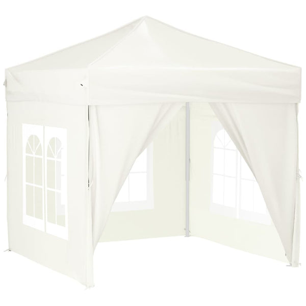 VidaXL Partytent inklapbaar met zijwanden 2x2 m crèmekleurig