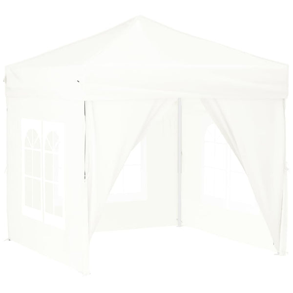 VidaXL Partytent inklapbaar met zijwanden 2x2 m wit