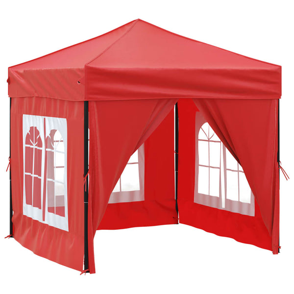 VidaXL Partytent inklapbaar met zijwanden 2x2 m rood