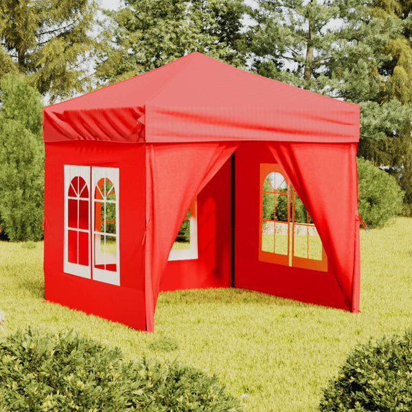 VidaXL Partytent inklapbaar met zijwanden 2x2 m rood