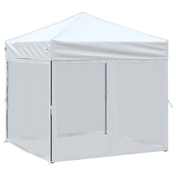 VidaXL Partytent inklapbaar met zijwanden 2x2 m wit