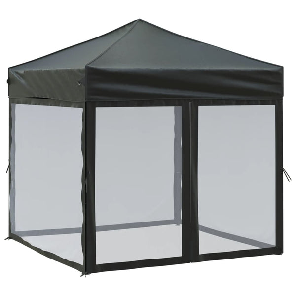 VidaXL Partytent inklapbaar met zijwanden 2x2 m zwart