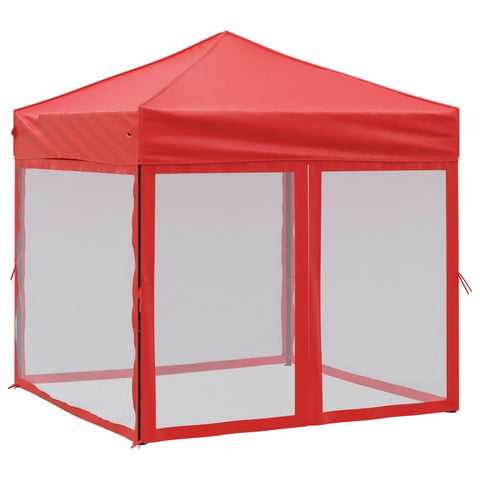 VidaXL Partytent inklapbaar met zijwanden 2x2 m rood