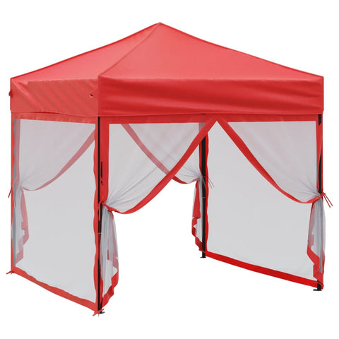 VidaXL Partytent inklapbaar met zijwanden 2x2 m rood