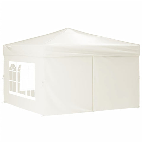 VidaXL Partytent inklapbaar met zijwanden 3x3 m crèmekleurig