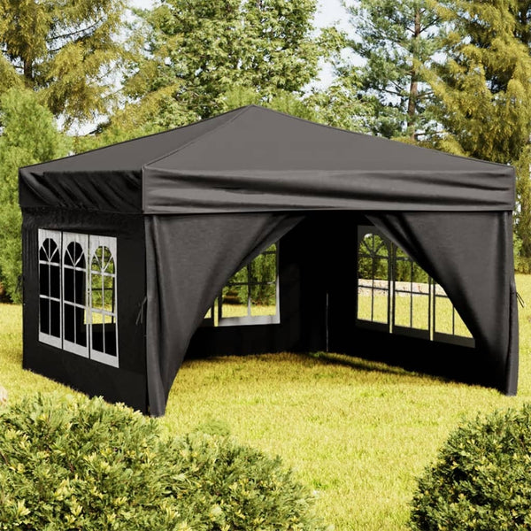 VidaXL Partytent inklapbaar met zijwanden 3x3 m zwart