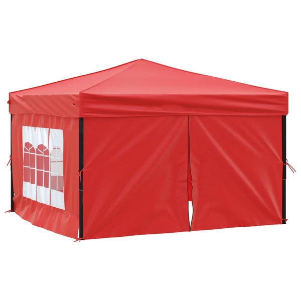 VidaXL Partytent inklapbaar met zijwanden 3x3 m rood