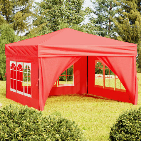 VidaXL Partytent inklapbaar met zijwanden 3x3 m rood