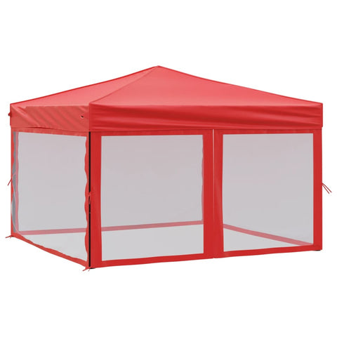 VidaXL Partytent inklapbaar met zijwanden 3x3 m rood