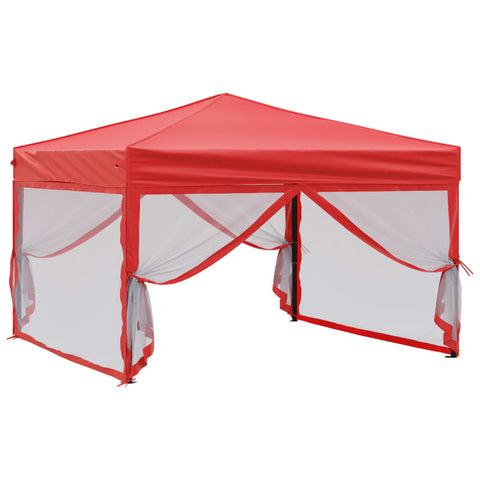 VidaXL Partytent inklapbaar met zijwanden 3x3 m rood