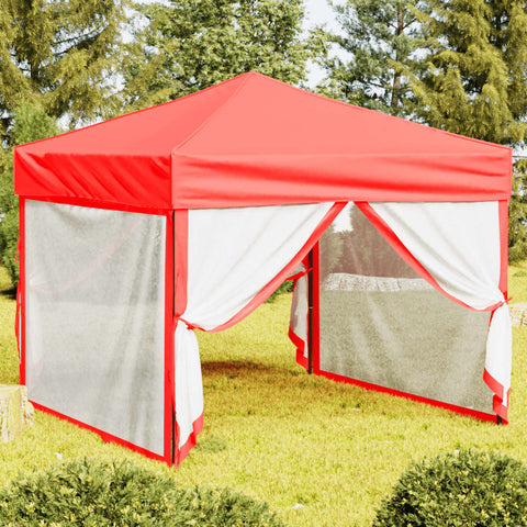 VidaXL Partytent inklapbaar met zijwanden 3x3 m rood