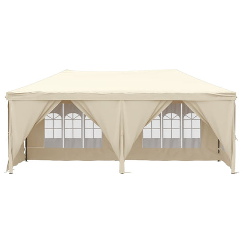 VidaXL Partytent inklapbaar met zijwanden 3x6 m crèmekleurig