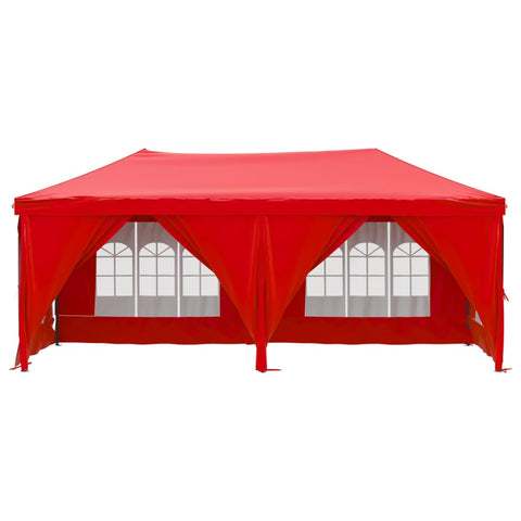 VidaXL Partytent inklapbaar met zijwanden 3x6 m rood