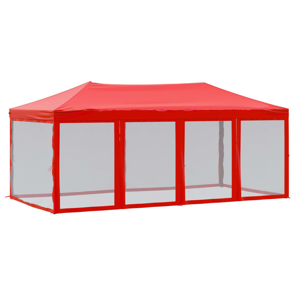 VidaXL Partytent inklapbaar met zijwanden 3x6 m rood