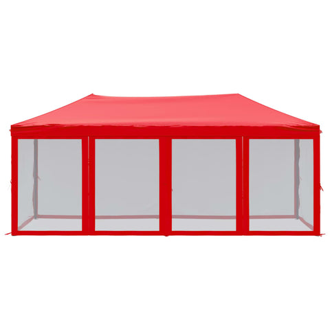 VidaXL Partytent inklapbaar met zijwanden 3x6 m rood