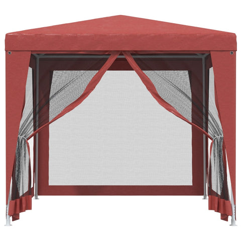 VidaXL Partytent met 4 mesh zijwanden 2,5x2,5 m HDPE rood