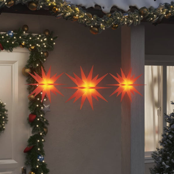 VidaXL Kerstlampen met LED's 3 st inklapbaar rood