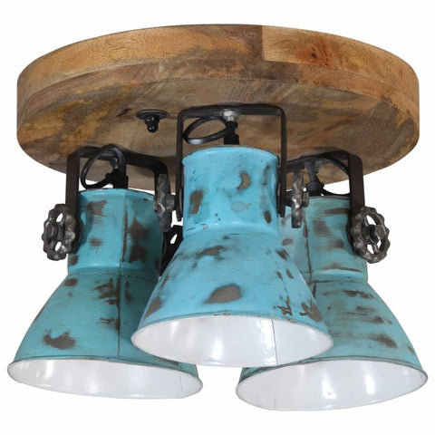 VidaXL Plafondlamp 25 W E27 35x35x25 cm verweerd blauw